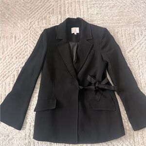 Cinq à Sept Black Tie-Waist Blazer